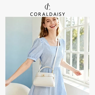 CORALDAISY 2026 รุ่นใหม่ กระเป๋าสะพายข้างแฟชั่นสีพื้น สายสะพายไหล่ยาวปรับได้ กระเป๋าสะพายไหล่สุดหรู