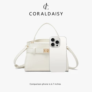 CORALDAISY 2026 รุ่นใหม่ กระเป๋าสะพายข้างแฟชั่นสีพื้น สายสะพายไหล่ยาวปรับได้ กระเป๋าสะพายไหล่สุดหรู