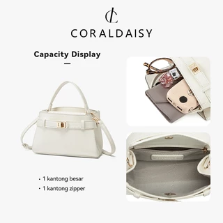 CORALDAISY 2026 รุ่นใหม่ กระเป๋าสะพายข้างแฟชั่นสีพื้น สายสะพายไหล่ยาวปรับได้ กระเป๋าสะพายไหล่สุดหรู