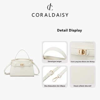 CORALDAISY 2026 รุ่นใหม่ กระเป๋าสะพายข้างแฟชั่นสีพื้น สายสะพายไหล่ยาวปรับได้ กระเป๋าสะพายไหล่สุดหรู