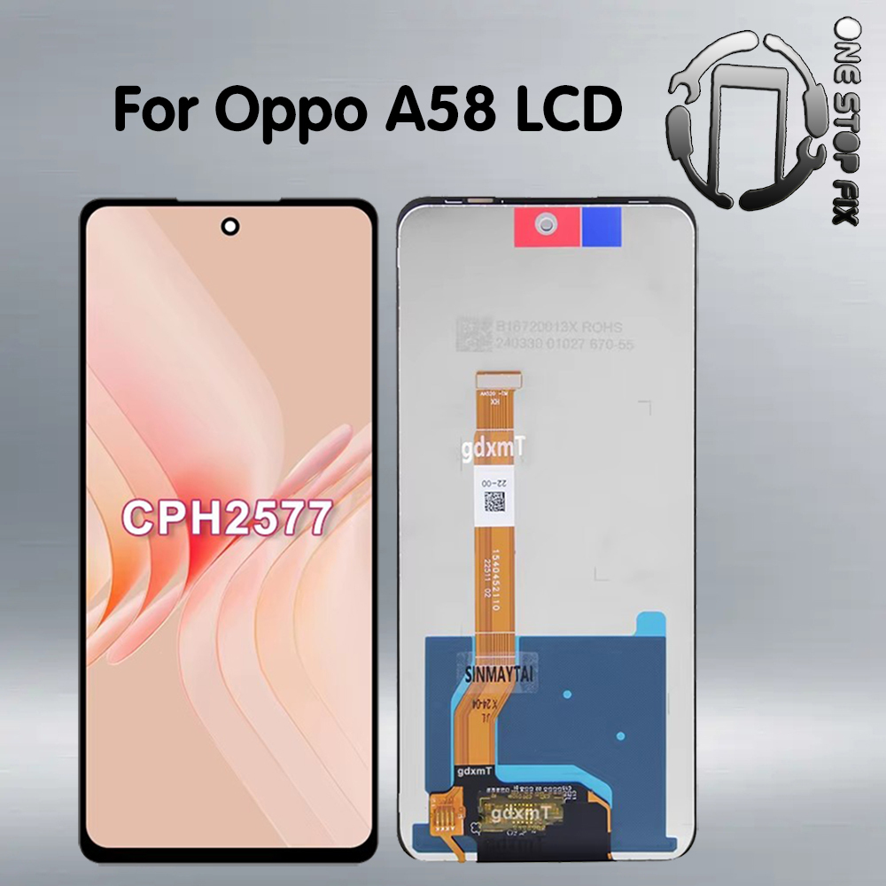 IPS LCD สําหรับ Oppo A58 จอแสดงผล LCD Touch Screen Digitizer Assembly