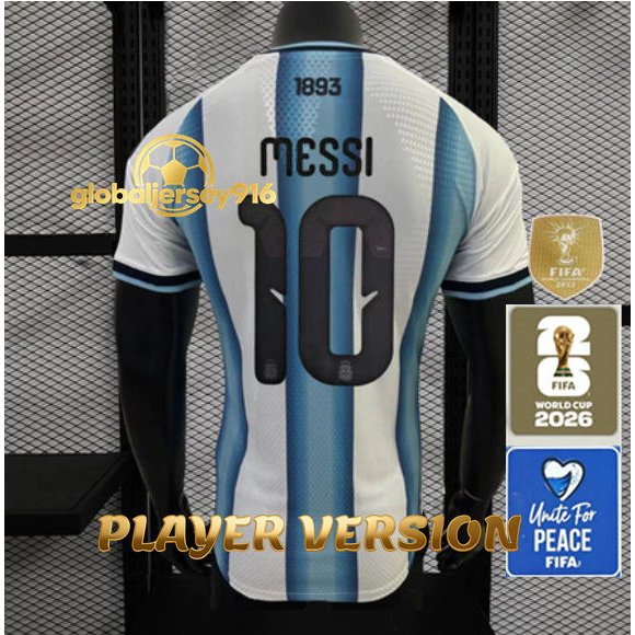 เวอร์ชั่นผู้เล่น: 26/27 ฤดูกาลอาร์เจนตินาทีมเหย้าเสื้อฟุตบอลแขนสั้น S-2XL MESSI