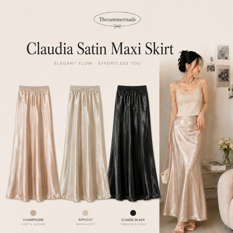 Thesummernade Claudia Satin Maxi Skirt ✨🪄 กระโปรงผ้าซาตินพรีเมียม ทรงหางปลาผ้าดีมาก