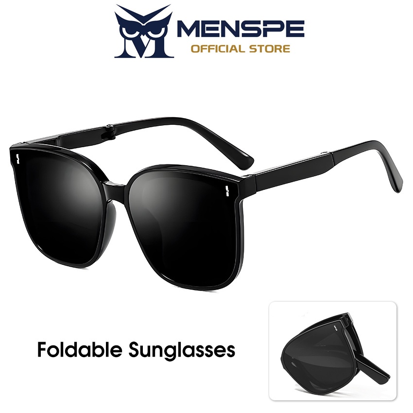 Menspe แว่นกันแดดพับได้ Unisex แฟชั่นแว่นกันแดดกรอบใหญ่ UV400 ป้องกันแว่นกันแดดโพลาไรซ์แว่นตาป้องกันดวงตาแว่นตาอาทิตย์สําหรับผู้ชาย