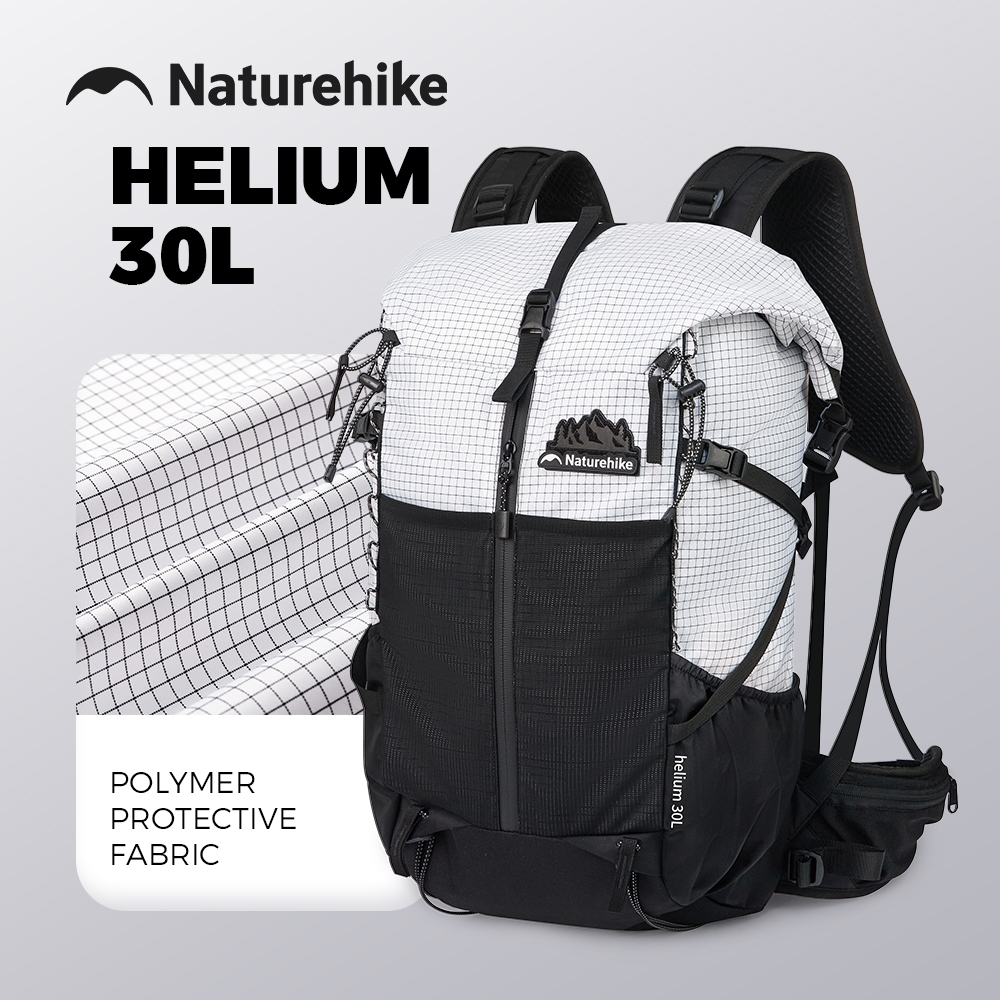 กระเป๋าเป้ Naturehike Helium 30L สำหรับเดินป่ากลางแจ้งและปีนเขา ชุด Helium Series กระเป๋าเดินทางกีฬาความจุสูง เหมาะสำหรับตั้งแคมป์ ปีนเขา และตกปลา พร้อมช่องร้อยสายน้ำดื่ม
