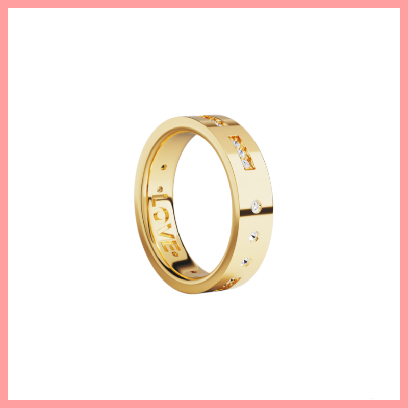 APNN Fashion - เหมาะสําหรับทั้งชายและหญิง แหวน I love the Morse Code หรูหราครบชุด!