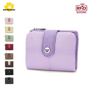 [Back to school]WESTBRONCO Puffer Wallet With Card Slots Magnetic Buckle,ightweight &Comfortable To Keep Your Card/Cash Organized RFID wallet Shopee Mall Official Store