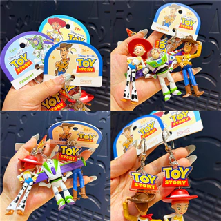 ของเล่นจากเรื่อง Toy Story ของ Disney Pixar พวงกุญแจ บัซ ไลท์เยียร์ วู้ดดี้ เจสซี่ ฟิกเกอร์แอคชัน 3D ของติดกระเป๋า จี้สุดน่ารัก ของขวัญสำหรับคู่รัก