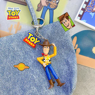 ของเล่นจากเรื่อง Toy Story ของ Disney Pixar พวงกุญแจ บัซ ไลท์เยียร์ วู้ดดี้ เจสซี่ ฟิกเกอร์แอคชัน 3D ของติดกระเป๋า จี้สุดน่ารัก ของขวัญสำหรับคู่รัก