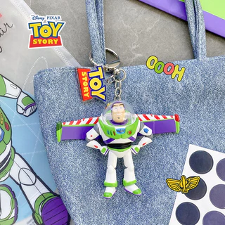 ของเล่นจากเรื่อง Toy Story ของ Disney Pixar พวงกุญแจ บัซ ไลท์เยียร์ วู้ดดี้ เจสซี่ ฟิกเกอร์แอคชัน 3D ของติดกระเป๋า จี้สุดน่ารัก ของขวัญสำหรับคู่รัก