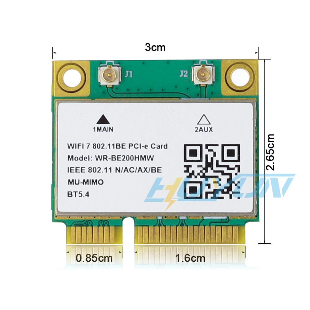WiFi7 Mini PCI-E WiFi การ์ด BE200HMW บลูทูธ 5.4 อะแดปเตอร์เครือข่ายสําหรับแล็ปท็อป