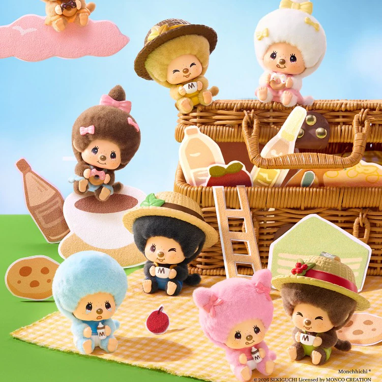 🚚พร้อมส่ง🚚1 สุ่ม💘Monchhichi กล่องปริศนาฟาร์มกาแฟแสนสนุกน่ารัก