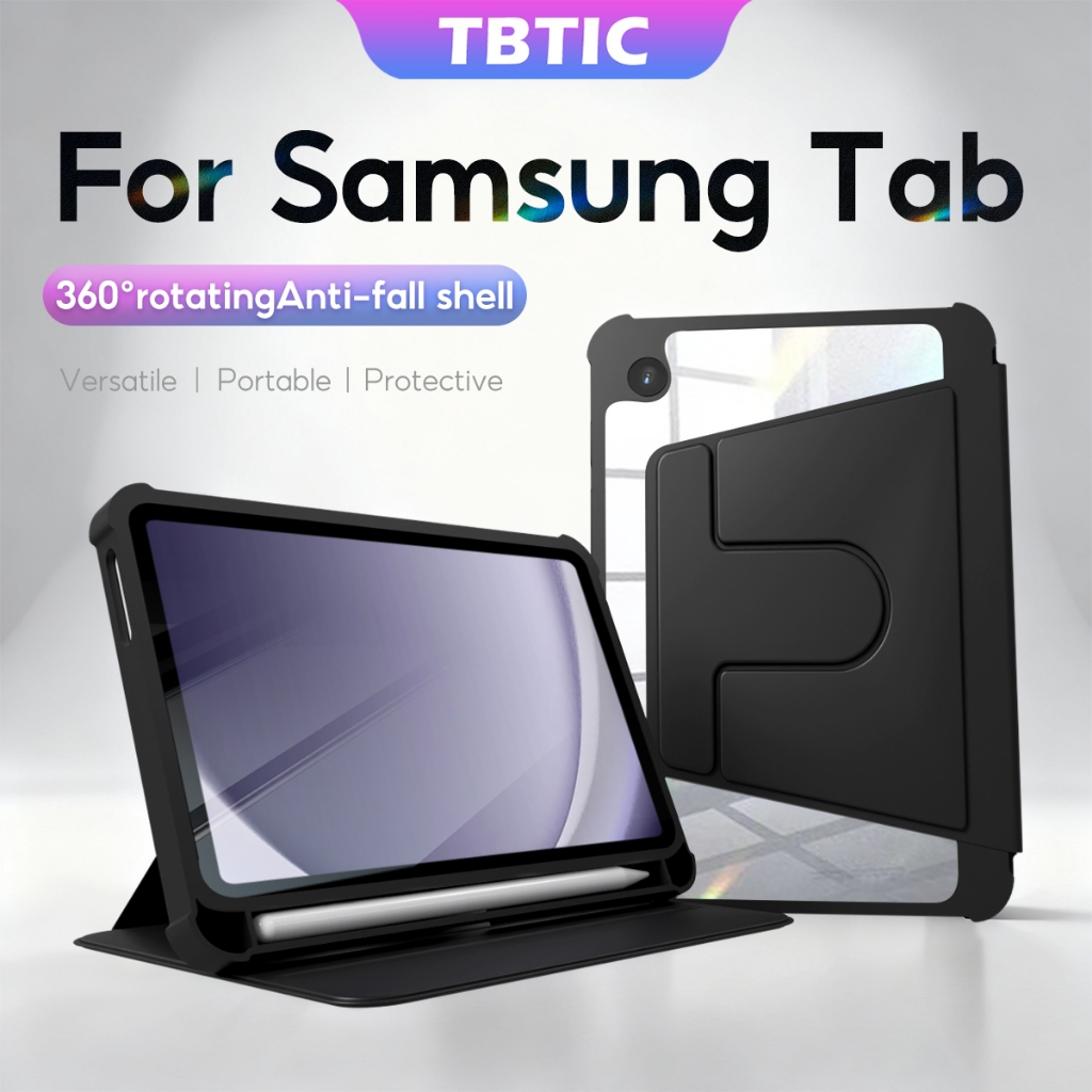 TBTIC เคส Samsung Galaxy Tab ฝาพับ กันกระแทก 360° Auto Wake/Sleep ช่องใส่ปากกา สำหรับ A9  A11 Plus A9 A8 A7 S10 S9 S8 S7 FE S6 Lite 8.7 10.4 10.9 11 12.4