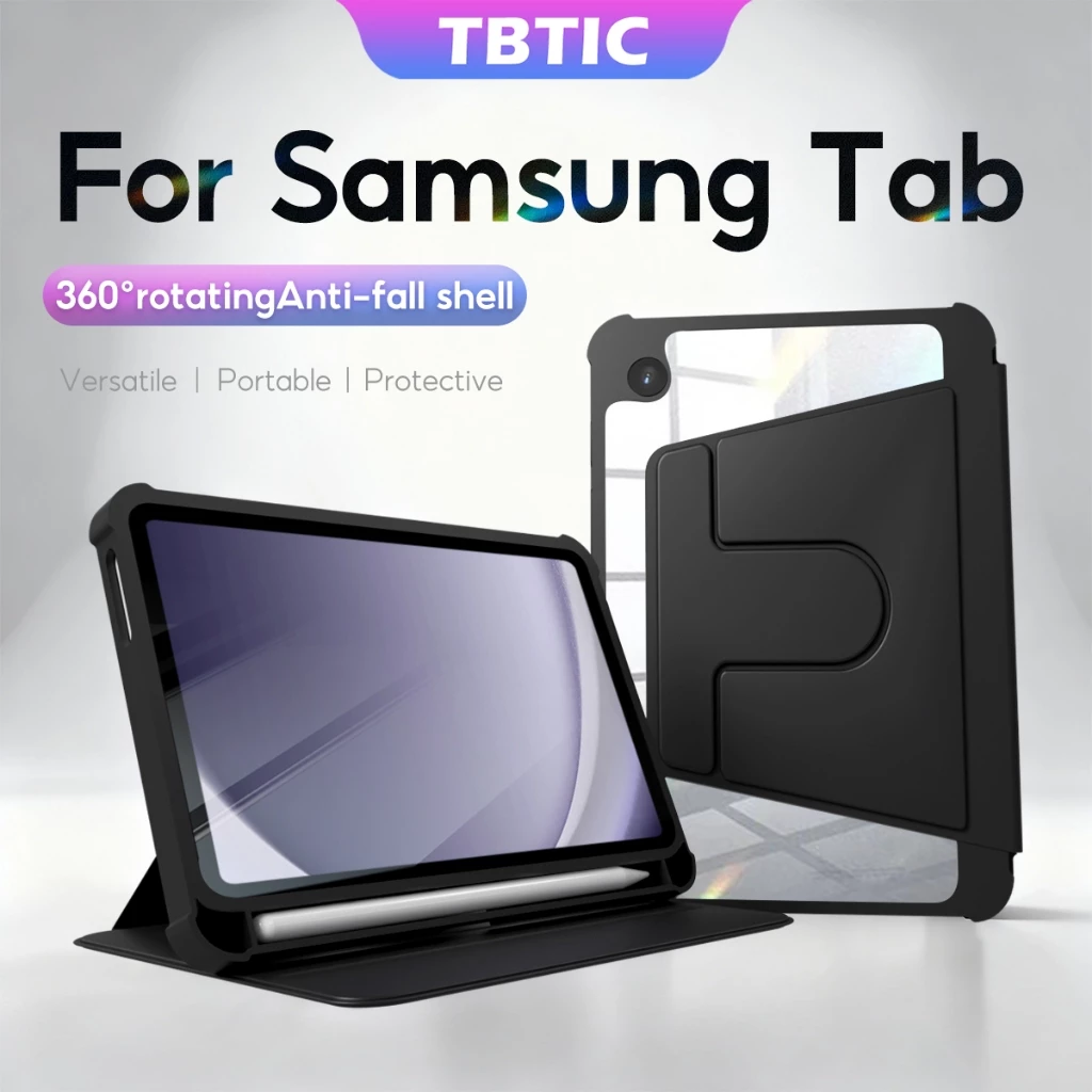 TBTIC เคส Samsung Galaxy Tab ฝาพับ กันกระแทก 360° Auto Wake/Sleep ช่องใส่ปากกา สำหรับ A9 A11 Plus A9 A8 A7 S10 S9 S8 S7 FE S6 Lite 8.7 10.4 10.9 11 12.4