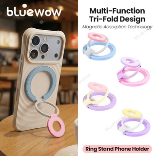 สติ๊กเกอร์ฟรี BlueWow Dopamine Contrast Magnetic Folding Stand Universal Phone And Tablet Stand Double Sided Magnetic Attraction พร้อมขาตั้ง Tri-Fold แบบพกพา
