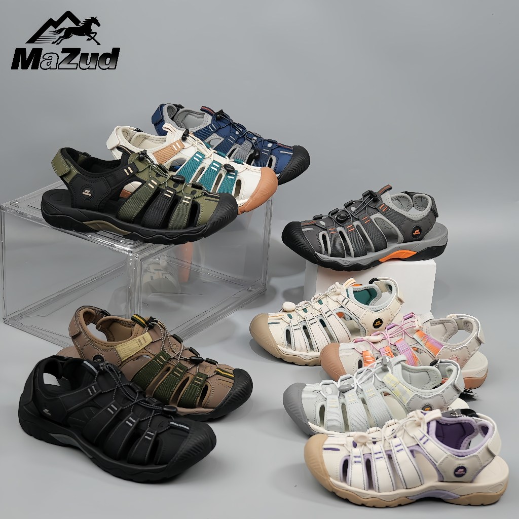 MaZud Mens Womens Toe-Covered Sandals 36-45 ขนาดจํานวนเดินป่าต้นน้ํา Beach Universal