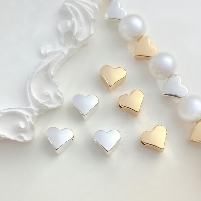 ADJ1420 [สีเดียวกว่า 30 ชิ้นได้รับ 10 ชิ้นฟรี] Love Heart จี้ diy สร้อยข้อมือสร้อยคอสร้อยข้อมือ Spac