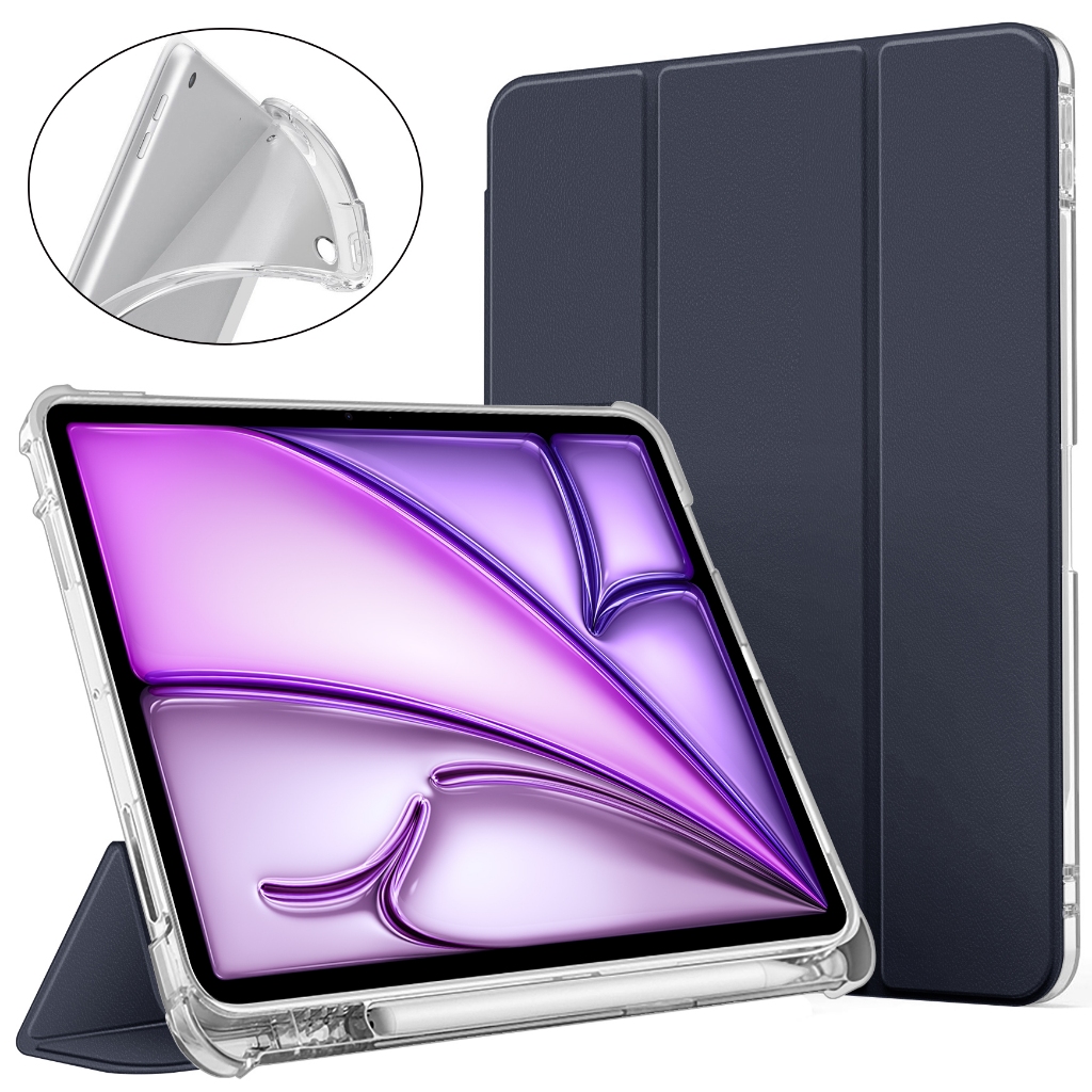 เคสป้องกัน IPad พร้อมช่องเสียบปากกา Air 11 (M3) 2025/2020 Air 4 10.9 นิ้ว sleep wake-up Air 5 2022 เ