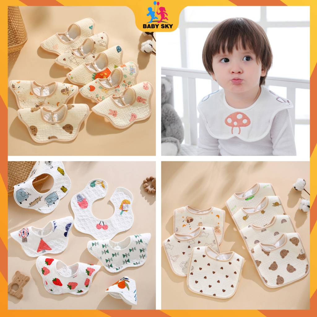 5-10 ชิ้น พร้อมส่งจากไทย ผ้ากันเปื้อนเด็ก ใช้ซับน้ำลาย กันน้ำลายได้ดี รุ่นกันน้ำ ผ้ากันเปื้อนเด็กแรกเกิด ผ้า กัน เปื้อน เด็ก แรก เกิด