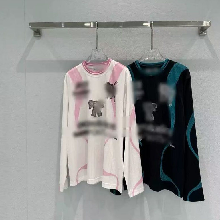 เสื้อยืดแขนยาวพิมพ์ลายตัวอักษร Unisex A-Style
