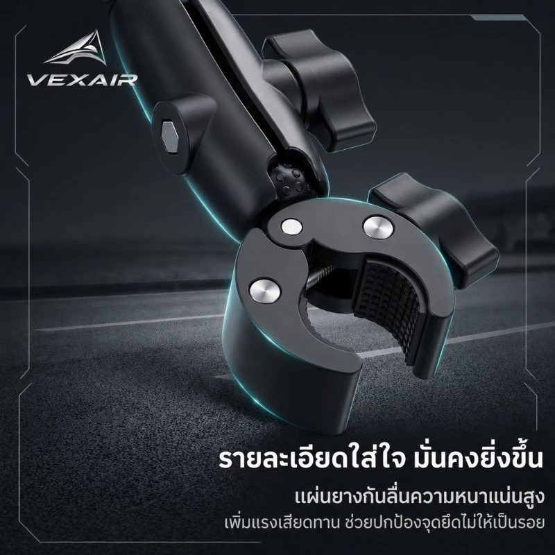 VEXAIR ขายึดกล้องรถจักรยานยนต์, กล้อง 360/กล้องกีฬา, ไม้เซลฟี่ 1.2 ม., เชยคู่เหมาะสําหรับ GoPro/Insta360 thumbnail 4