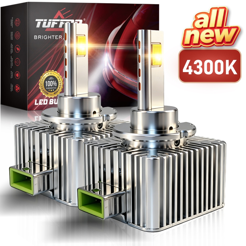 TUFFOO 2 ชิ้น D1S/D3S/D8S หลอดไฟหน้า LED รถยนต์ Canbus - 4300k สีขาวอุ่น/สีขาวเหลือง