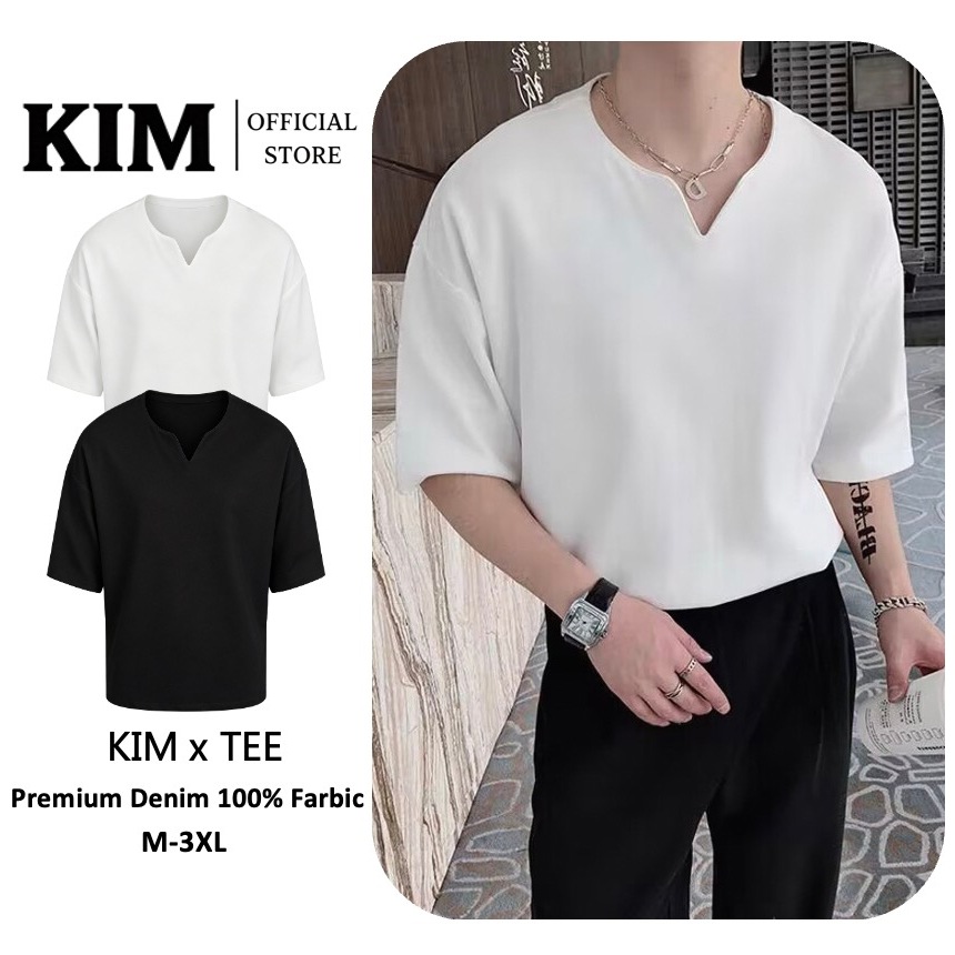 เสื้อยืดผู้ชายที่เป็นผู้ใหญ่และมั่นคงพร้อมสัมผัสแห่งดีไซน์และสัมผัสแห่งความหรูหราคอวีแขนสั้น
