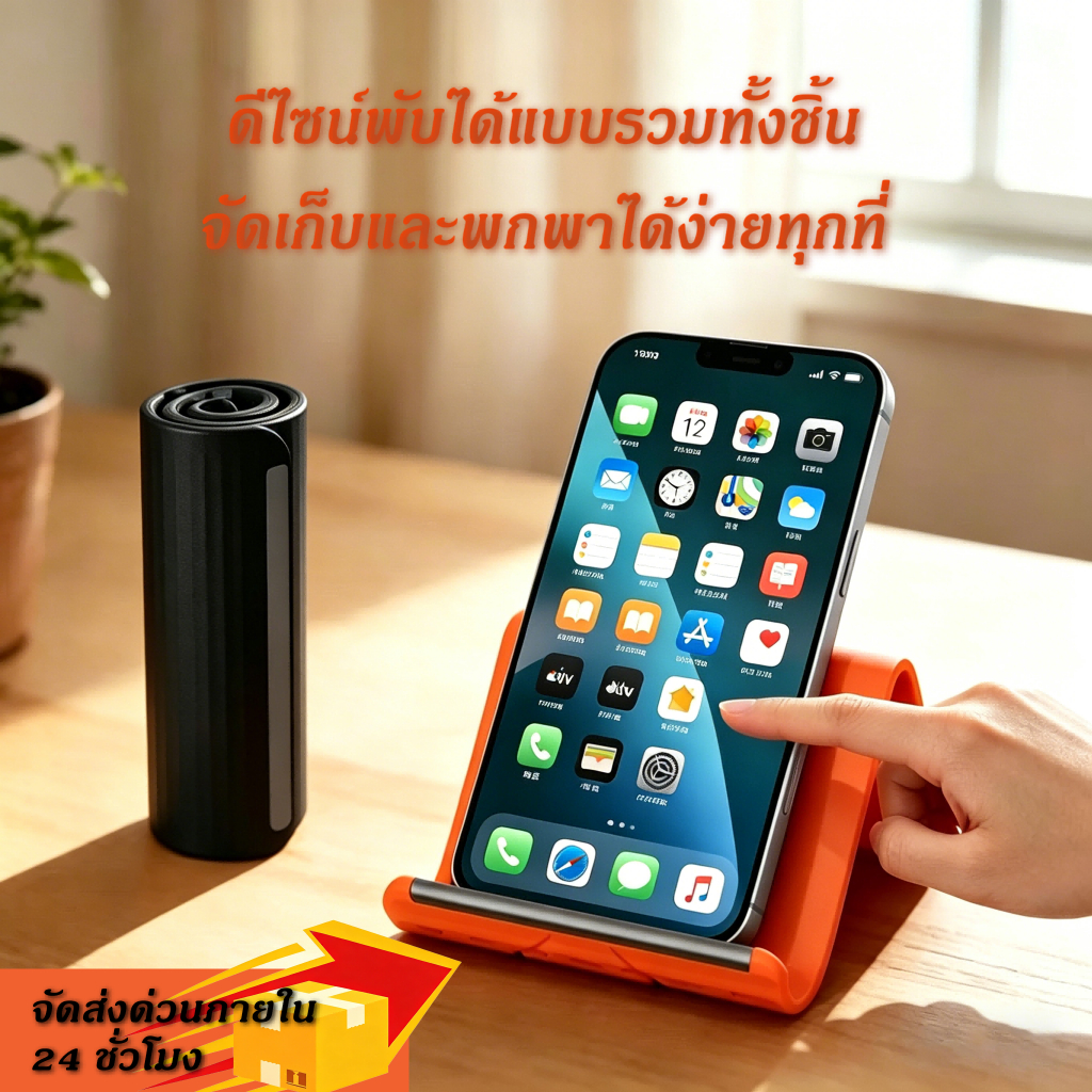 ขาตั้งโต๊ะแบบพับได้และออกแบบซ้ําสําหรับโทรศัพท์มือถือแท็บเล็ตโทรศัพท์มือถือ; ขาตั้งขี้เกียจอเนกประสงค์