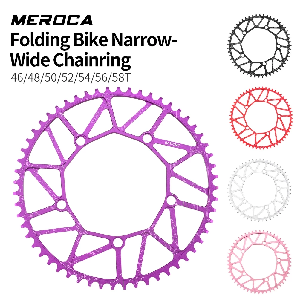 MEROCA CR01 แคบกว้าง Chainring Ultralight 130BCD Single Disc 50 52 54 56 58T สําหรับจักรยานพับ Crankset