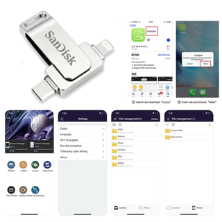 【รับประกัน 5 ปี】2 in 1 แฟลชไดรฟ์ Usb 2TB Usb Flash Drive 1TB 2TB Otg Pendrive สําหรับ Storage Pendrive USB 3.2 OTG i/o/s flashdisk Pendrive สําหรับ iPhone อุปกรณ์จัดเก็บข้อมูลภายนอก flashdrive