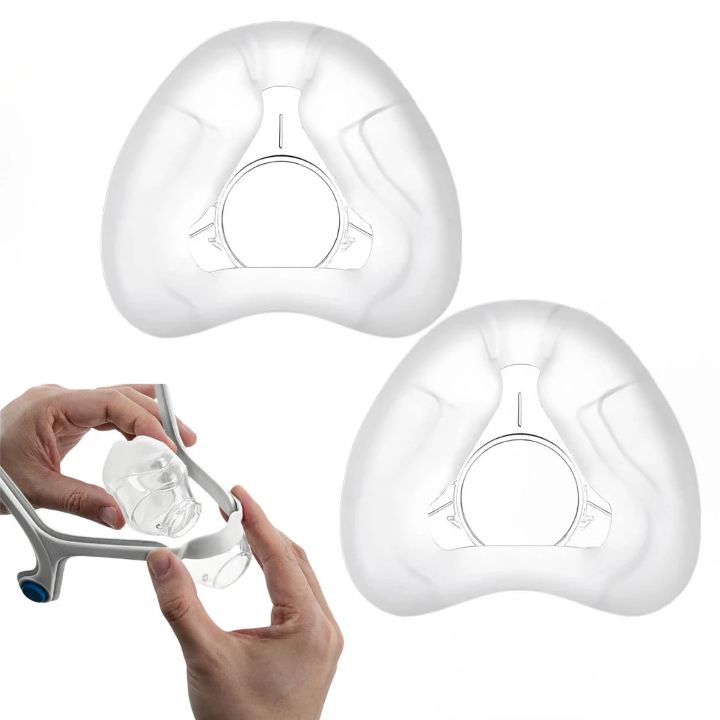 เบาะจมูก CPAP AirFit N20, ซิลิโคนเกรดทางการแพทย์, ส่วนทดแทนขนาดเดิม, ขนาด M/L, ติดตั้งง่าย