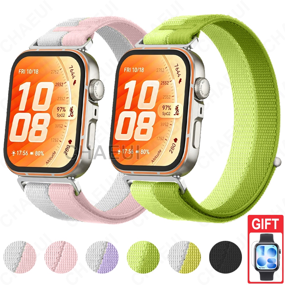สายรัดไนลอนอุปกรณ์เสริมสร้อยข้อมือถักสําหรับ Huawei Watch Fit 5 4 3 / Fit 5 4 Pro