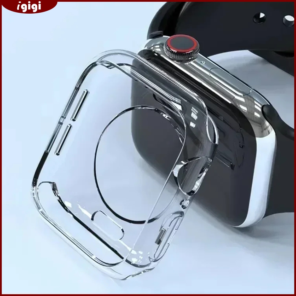 เคส TPU ครึ่งห่อใสสําหรับ Apple Watch 46mm 49mm 45mm 44mm 42mm 41mm 40mm 38mm Series 1-11 SE Ultra –