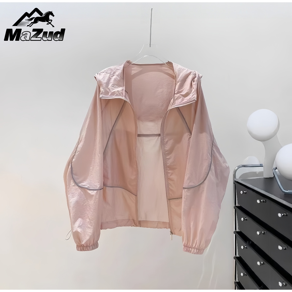 MaZud เสื้อกันแดด Women Sunscreen Jacket UPF50+ เสื้อกันแดดผู้หญิง แบบมีหมวก ผ้าเรียบเนียน ใส่สบาย