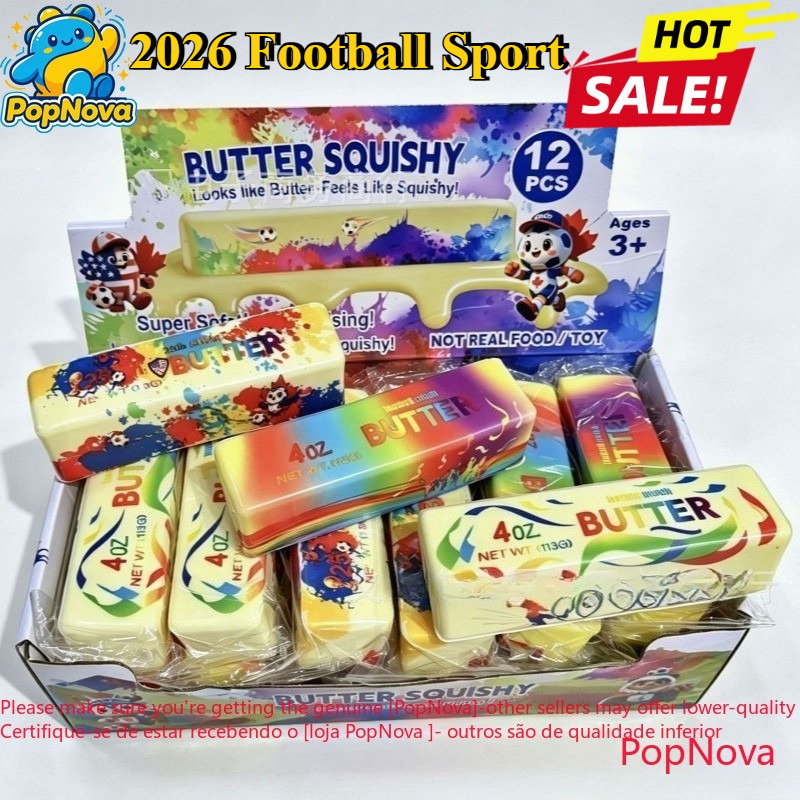 2026 World Football Sport Butter Stick Squishy ของเล่น, 14 ซม.นุ่มช้า Rebound Sensory Fidget, ความเครียดบรรเทาบีบของเล่นสําหรับเด็กผู้ใหญ่, ความวิตกกังวล ADHD ออทิสติก BirthdayGift