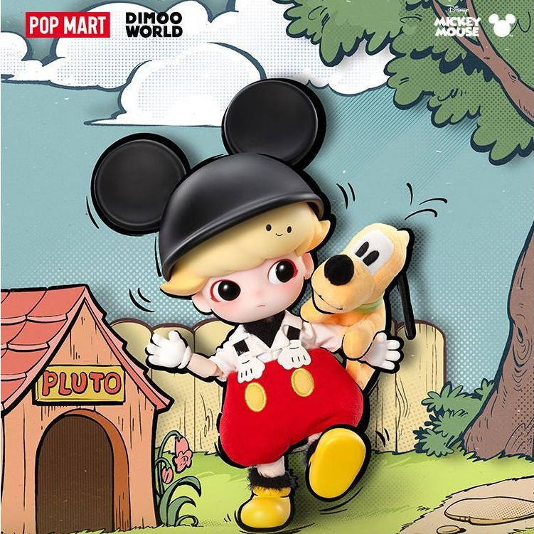 POPMART POPMART DIMOO Mickey 1/8 Action Figure ตุ๊กตาอินเทรนด์แฟชั่นของเล่นของขวัญ