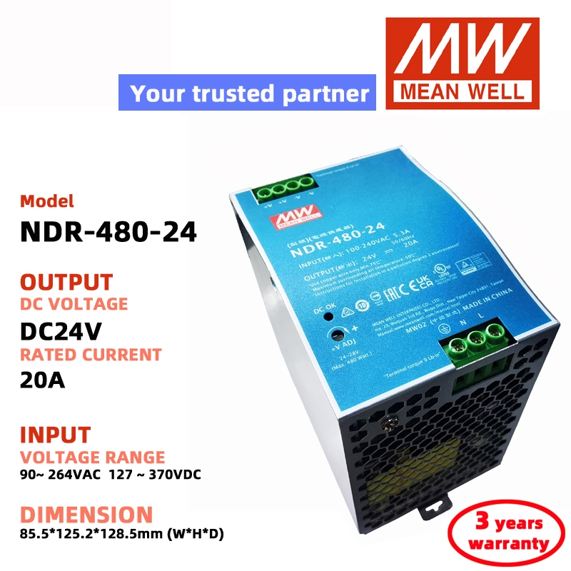 MEAN WELL NDR-480-24 NDR-480-48 24V 20A 48V10ASwitching Power Supply Meanwell DC power