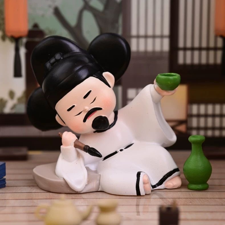 Xian ของที่ระลึกสร้างสรรค์แห่งชาติอินเทรนด์ Tang Poetry Immortal Li Bai ตุ๊กตารูป Luoyang ของที่ระลึ