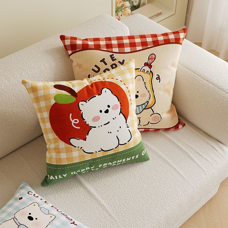 60×60.45×45.40×40.ปลอกหมอนแมวน่ารักผ้าฝ้ายตกแต่งห้องเด็กโซฟาผ้าปูที่นอนปลอกหมอน