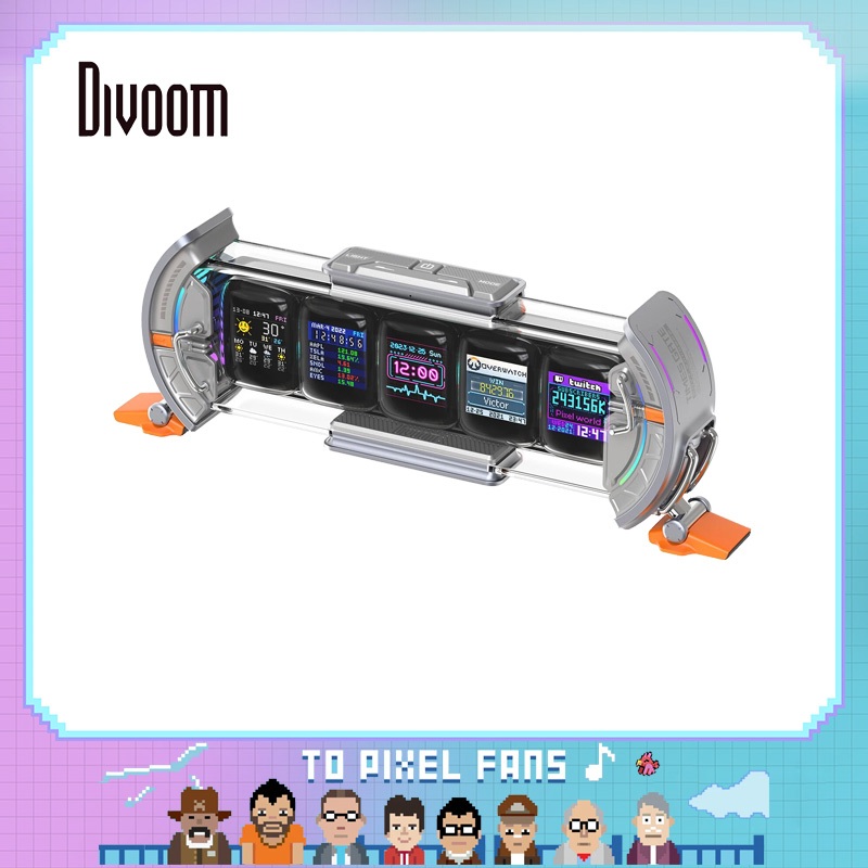 Divoom Times Gate Gaming Room Setup นาฬิกาดิจิตอลพร้อมระบบควบคุม APP อัจฉริยะ, การเชื่อมต่อ WiFi, จอ