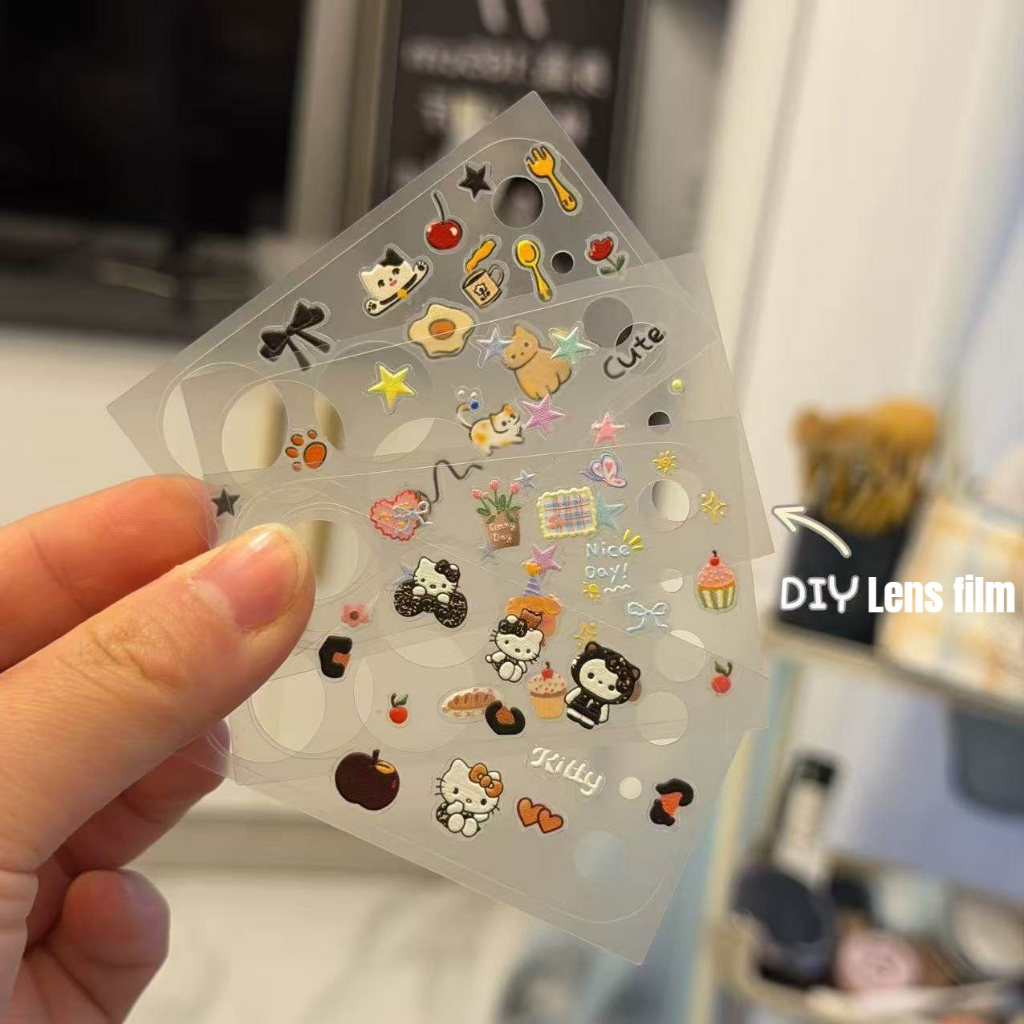 สติกเกอร์การ์ตูนน่ารักสําหรับสัตว์เลี้ยงสุนัขแมวกระต่าย DIY Scrapbooking ตกแต่งสําหรับ 17 Pro 17 Pro Max โทรศัพท์มือถือกล้อง Protectors