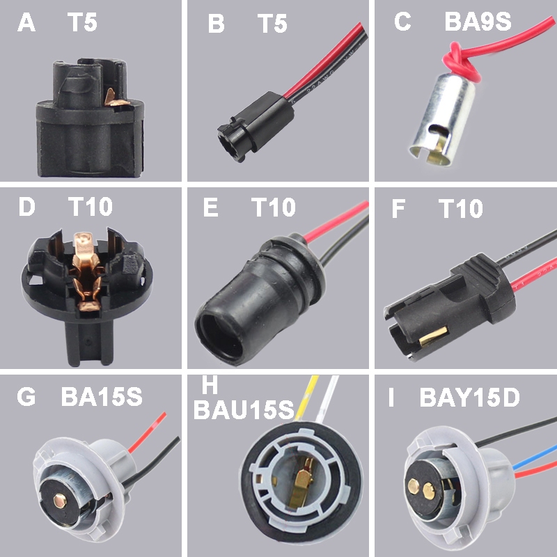 2 ชิ้น BA9S BA15S BAY15D T5 T10 BAU15S ซ็อกเก็ตสําหรับหลอดไฟ