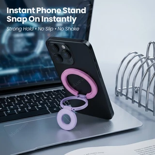 สติ๊กเกอร์ฟรี BlueWow Dopamine Contrast Magnetic Folding Stand Universal Phone And Tablet Stand Double Sided Magnetic Attraction พร้อมขาตั้ง Tri-Fold แบบพกพา