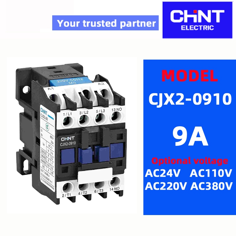 CHINT คอนแทค CJX2-0910/01 CJX2-1210/01 CJX2-1810/01 CJX2-2510/01 CJX2-3210/01 แรงดันไฟฟ้า AC110V 220