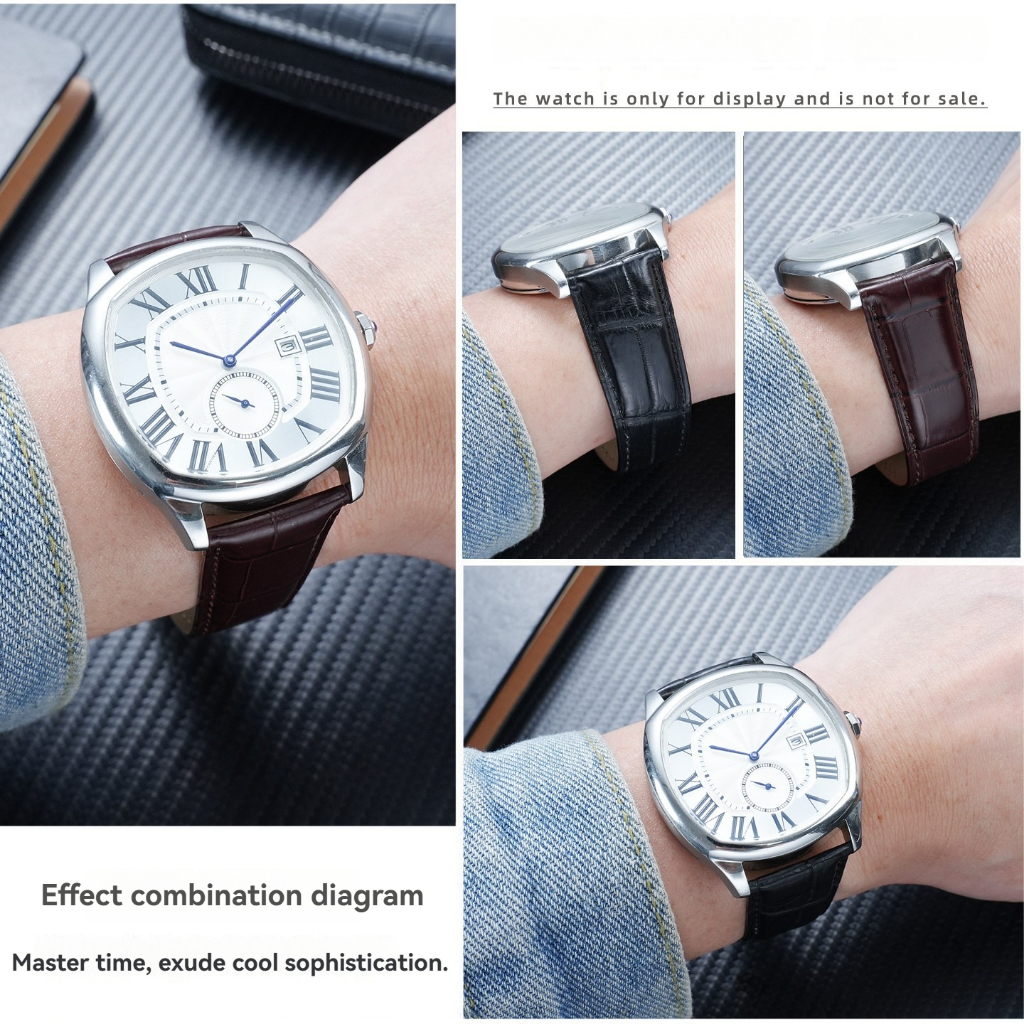 เหมาะสําหรับ Cartier Cartier Tank Santos Little Cheetah London solo Key หนังจระเข้ สายหนังแท้