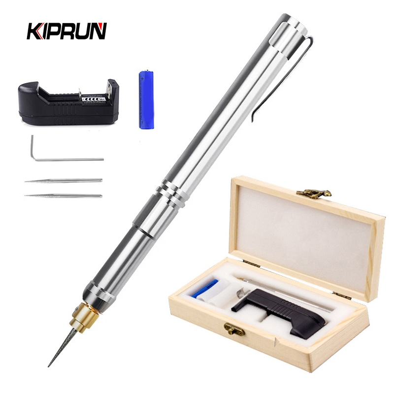 KIPRUN ชุดปากกาแกะสลักไฟฟ้า, เครื่องบดแกะสลัก 3.7V, เครื่องมือแกะสลักชาร์จไร้สายสําหรับ Etching เจาะ