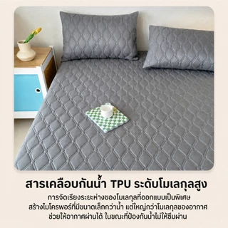 พร้อมส่ง! ผ้าปูที่นอนกันน้ำ 100% TPU กันไรฝุ่น ไม่อับชื้น รัดมุม 4 ด้าน นุ่ม ระบายอากาศดี ขนาด 5 ฟุต และ 6 ฟุต