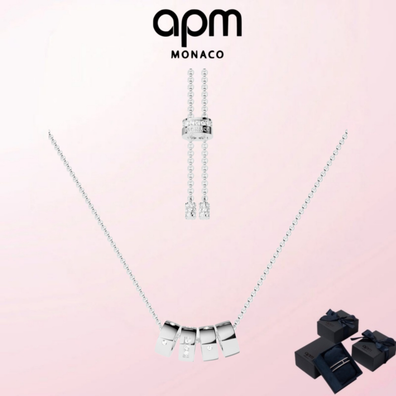 เครื่องประดับ APM ขายร้อน (พร้อมกล่อง) คุณภาพสูงหรูหราวันหยุดรักของขวัญ Morse LOVE สร้อยคอ