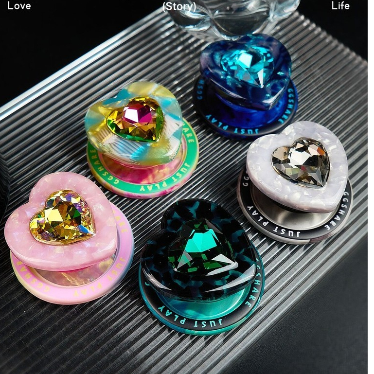 Hermit Crab Love Gem ที่วางโทรศัพท์แม่เหล็กระดับไฮเอนด์ที่วางถุงลมนิรภัยโทรศัพท์มือถือแบบพับเก็บได้เดสก์ท็อปใหม่ Universal