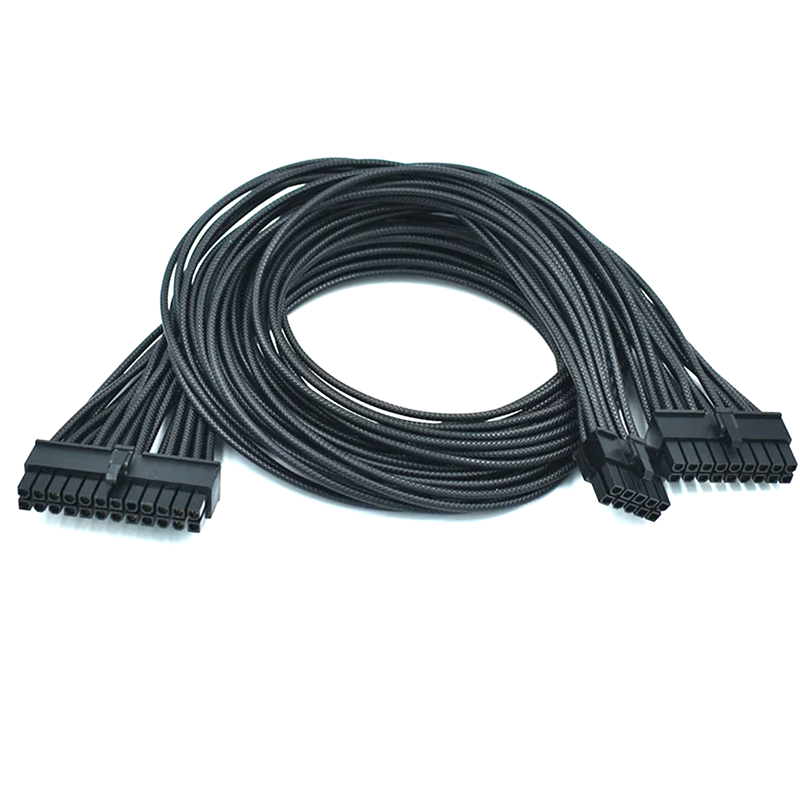 60 ซม.18 PIN 10 PIN ถึง 24 PIN Power 16AWG พร้อมสายลายถักเปียสําหรับ CORSAIR Type 4 Series RM550e RM